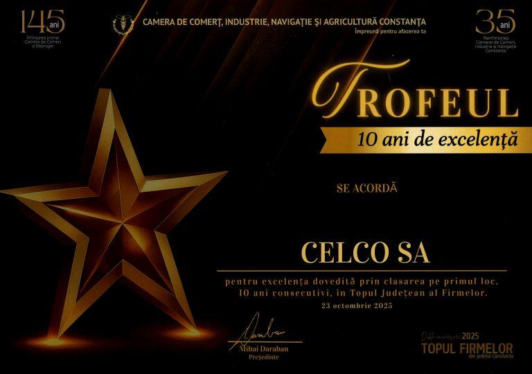 Trofeu 10 ani de excelenta