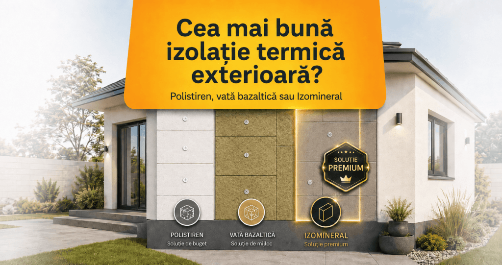 Cea mai bună izolație termică exterioară: polistiren, vată bazaltică sau izomineral?