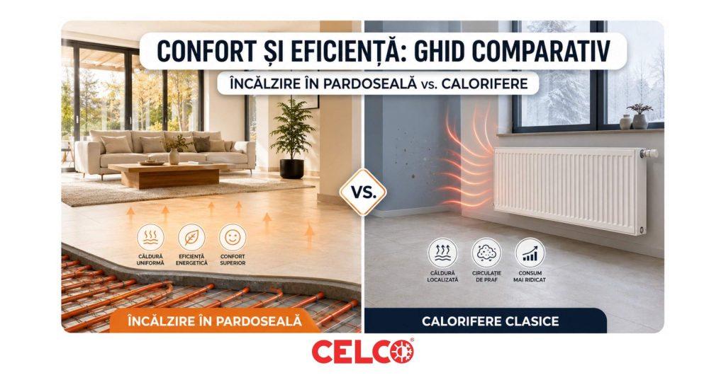 Încălzire în pardoseală vs calorifere: Avantaje și dezavantaje, raport cost/eficiență